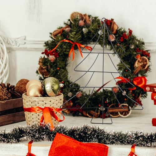 Christmas Tree Wreath Frame, 13-inch Metal Wire Garland Form for DIY Decor