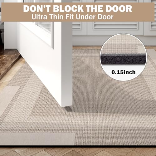 YDKGL Thin Non Slip Bath Mat, 16x24 Absorbent Quick Dry Bathroom Rug with Rubber Backing, Beige