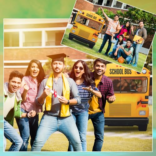 4.6ft School Bus Cardboard Cutout Photo Booth Prop for School Party Decor