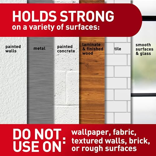 Large Matte Black Adhesive Wall Hooks - Damage-Free Hanging, 2 Pack