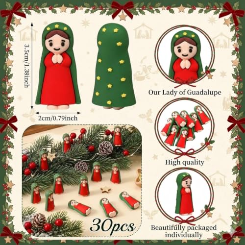 GPUHPO 30pcs Mini Virgin Mary Figurines Religious Nativity & Easter Decor