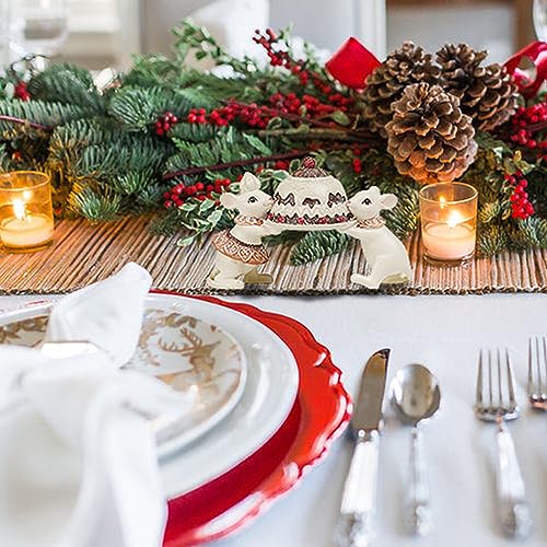 Cute Resin Christmas Mouse Figurine - Festive Indoor Tabletop Decor