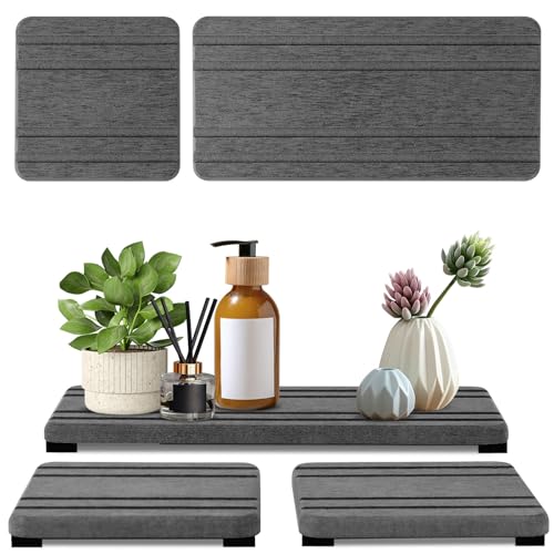 3-Piece Fast Drying Stone Tray Set for Sink and Countertop