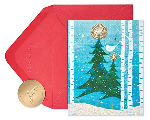 Papyrus Christmas Cards Boxed Set with Envelopes - Peace and Happiness Snowbird, 20 Count