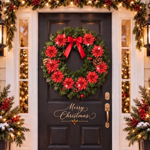 Gejoy 36 Pcs Red Poinsettia Flowers 3.54 In for Christmas Tree Decor, Wreaths