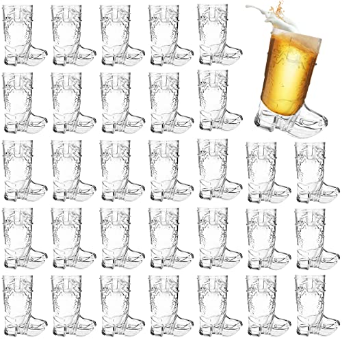 30 Pcs Mini Cowboy Boot Shot Glasses 1oz Western Party Supplies
