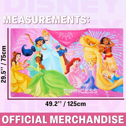 Disney Princess Kids Hooded Bath & Beach Towel Poncho for Girls Ages 2-6