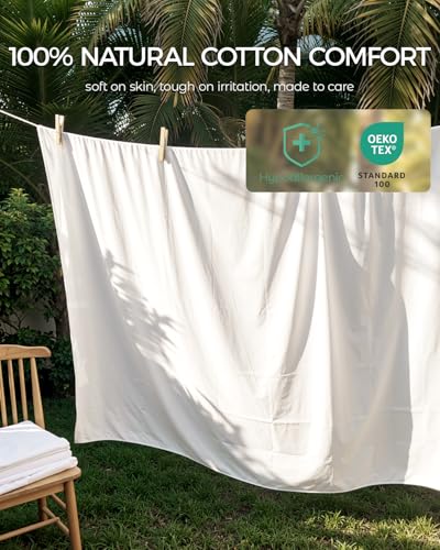 Hypoallergenic Cotton Mattress Protector - Queen Size Encasement