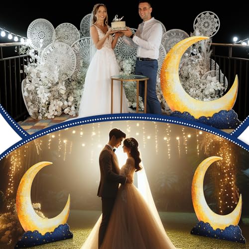 5ft Large Moon Stand-Up Cutout Prop - Starry Night Party Decoration