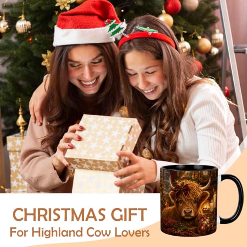 Highland Cow Coffee Mug - 11oz Ceramic Cow Lovers Gift for Tea & Hot Drinks