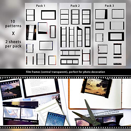Retro Film Strip Stickers - 5 Pack Camera Photo Border Decals