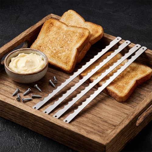 8 Pack 10.75-Inch Serrated Bread Bow Knife Replacement Blades with Guards