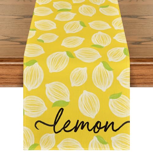 Artoid Mode 13 x 108 Inch Yellow Leaves Table Runner - 210 GSM