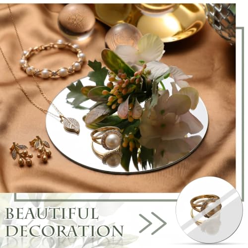 12 Pcs 5-Inch Round Acrylic Mirror Tiles - Self-Adhesive Table Centerpieces