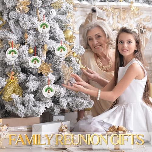 20 Pcs Ceramic Family Reunion Ornaments with Gift Bags, Tree Keepsakes
