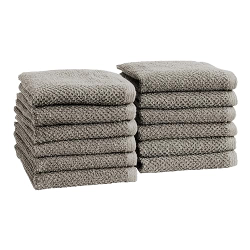 100% Cotton 12-Pack Wash Cloths - Absorbent, Quick-Drying Towels