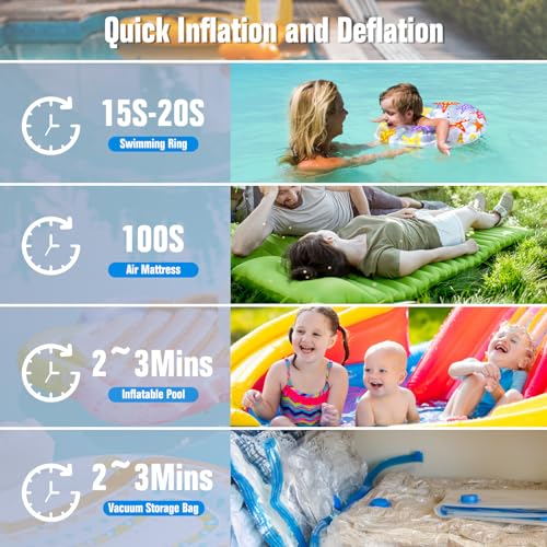 Portable Mini Electric Air Pump for Inflatables, Pool Floats & Mattresses
