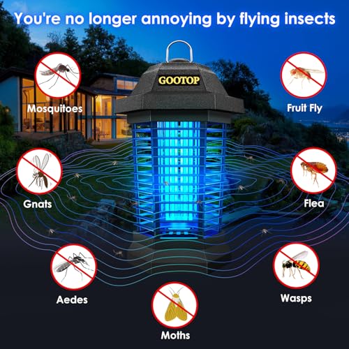 GOOTOP Outdoor Bug Zapper 4200V Electric Fly Killer & Mosquito Trap