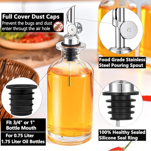 750ml Silver Olive Oil Pour Spout Set with Adapters for Bottles - KIBARTOL