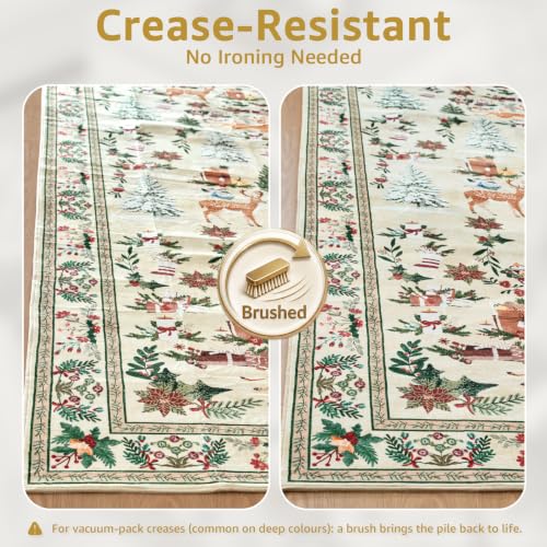 Jinchan Cabin Tales Beige 2x3 Christmas Rug for Entryway & Kitchen, Washable Holiday Decor
