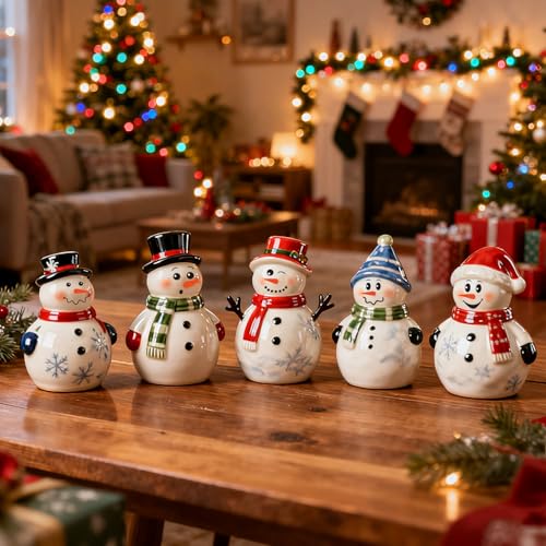 52PCS Snowman Face Stickers for DIY Christmas Crafts & Ornaments