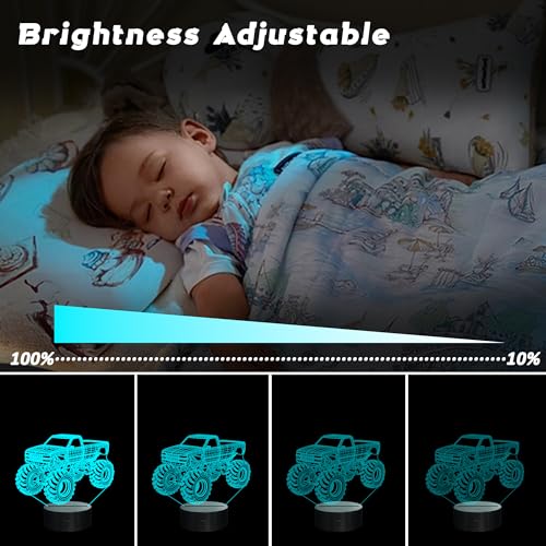 3D Monster Truck LED Night Light with Remote Control and Timer
