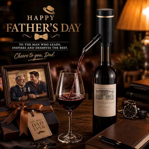 BLUBYEES Matte Black Electric Wine Aerator & Dispenser - Automatic Pourer