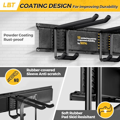 66-Inch Garage Tool Organizer Wall Mount with Adjustable Hooks
