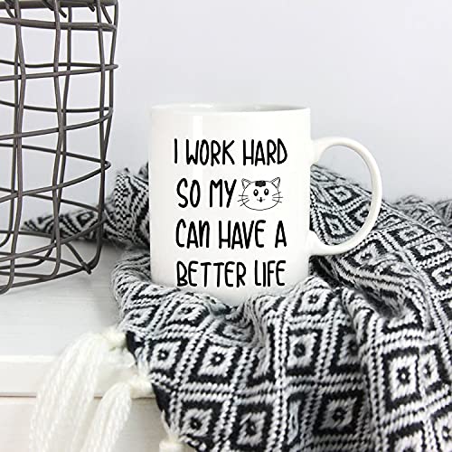 Funny Cat Lover Coffee Mug 11oz - Hilarious Quote for Husband Wife Mom Dad