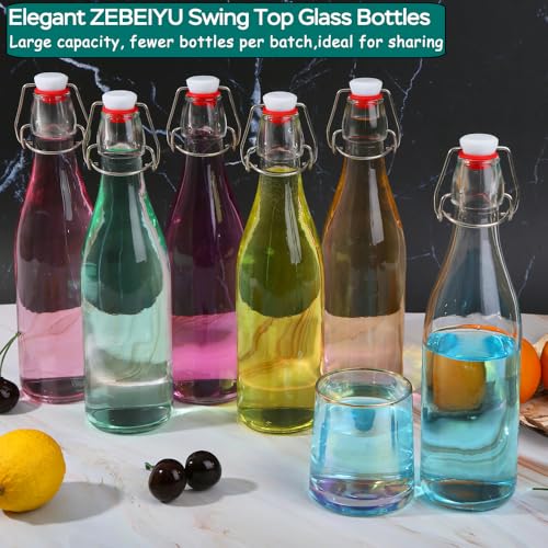 4 Pack 32oz Glass Swing Top Bottles for Fermentation and Brewing