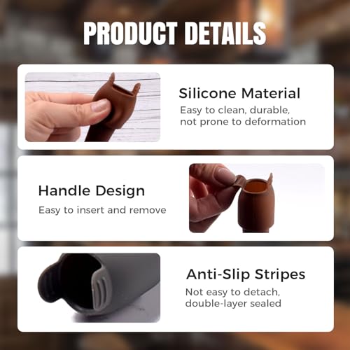 Silicone Wine Bottle Stoppers, Reusable Air-Tight Seal for Wine and Champagne