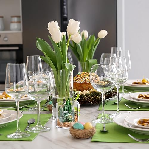 Clear Glass Cylinder Vases - Set of 4 (4, 6, 8, 10 Inch) for Centerpieces