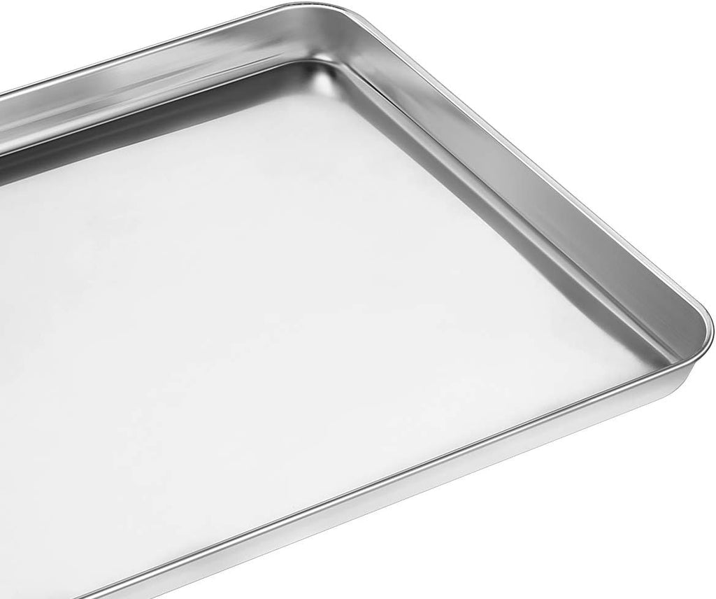 Wildone Baking Sheet Set of 2 - Heavy-Duty Stainless Steel Cookie Pans | Non-Toxic, Easy Clean, 16 x 12 x 1 Inch