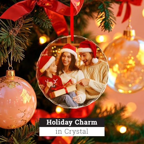 Personalized Christmas Ornaments Glass Custom Photo Tree Ornament - Crystal Clear Photo 2026