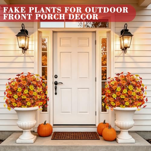 2PCS UV Resistant Fall Topiary Ball Flowers - 25" Outdoor Decor