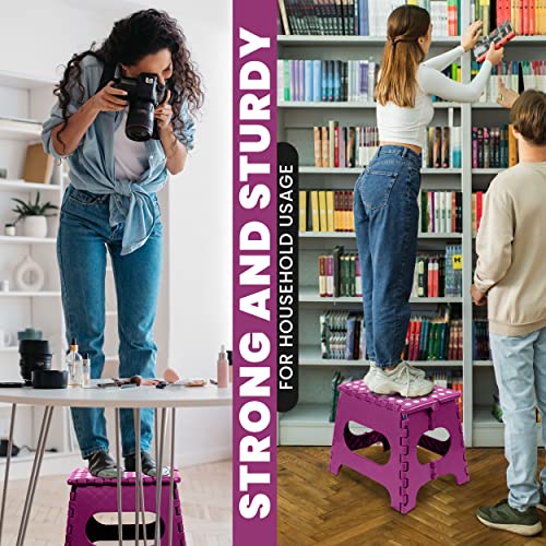Foldable Step Stool - 11-Inch Anti-Skid Foot Stool, Supports 300 lbs