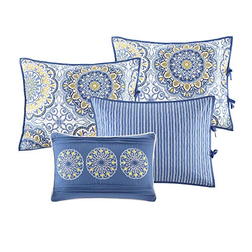 6-Piece Reversible Daybed Cover Set - Quilted Medallion Bedding with Shams