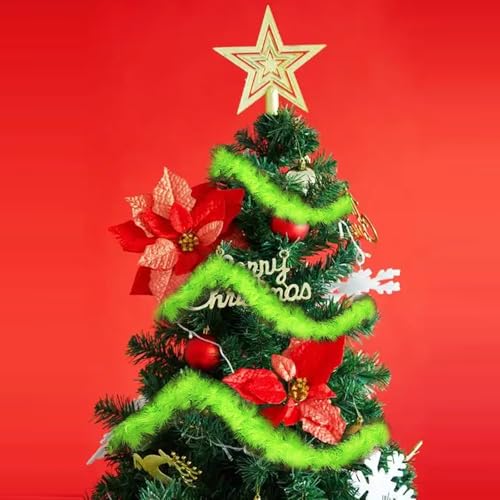 3Pcs Lime Green Feather Garland 20ft Christmas Decor Tree Hangers