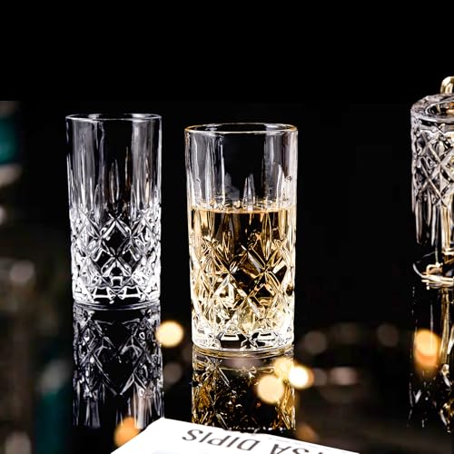 BinSakao Style A Highball Glass Set of 6, 14oz Tall Drinkware for Cocktails & Beverages