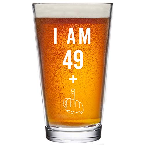 49 + 1 Funny 50th Birthday Pint Glass - 16 oz Beer Gift for Men and Women