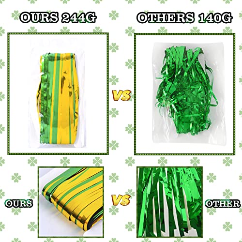St. Patrick's Day Green Gold Foil Fringe Curtains - 3-Pack Photo Backdrop