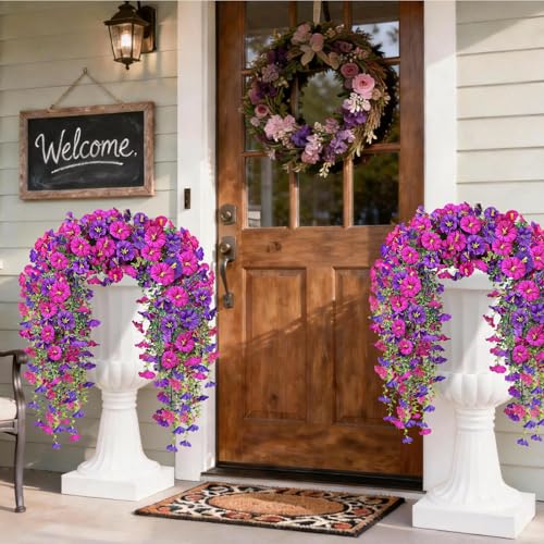 UV Resistant Faux Silk Morning Glory Vines - 2 PCS with 300 Blooms