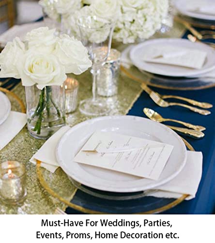 Light Gold 12x108 Sequin Table Runner - ShinyBeauty