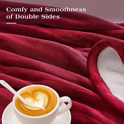 Electric Heated Throw Blanket, 50" x 60" Soft Flannel with 4 Heat Settings
