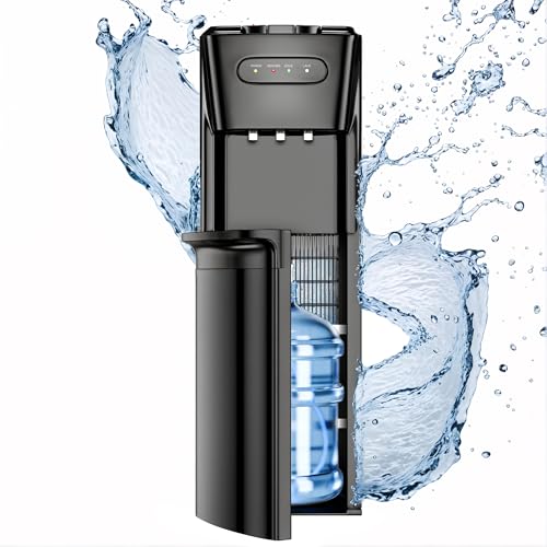 Bottom Loading Water Cooler Dispenser - 3 Temperature Settings, Matte Black