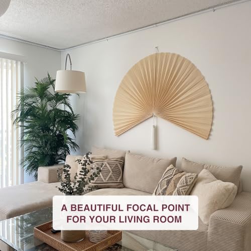 47-Inch Handmade Bamboo Wall Fan Boho Wall Decor