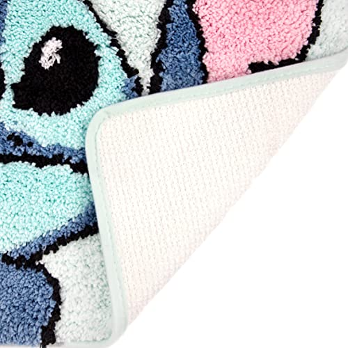 Stitch Floral Fun Tufted Bath Rug - Soft Non-Slip Kids Bathroom Mat 20x30