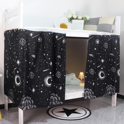 Dorm Bunk Bed Privacy Curtains - Breathable Single Bed Shading Drapes, 2 Panels