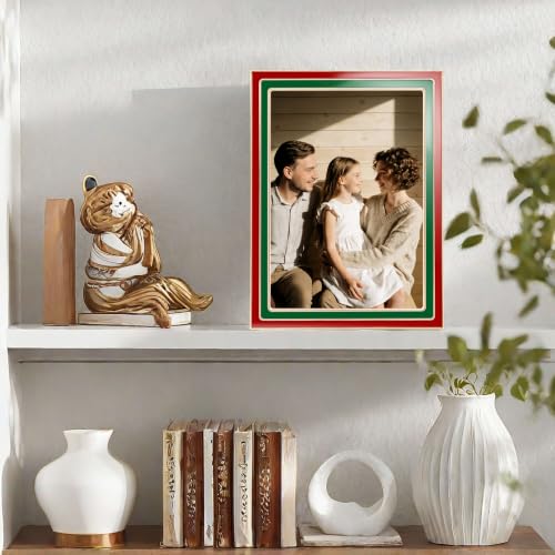 ACHAVINM 5x7 Enamel Photo Frame Set - Festive Red & Green Wall & Tabletop Decor