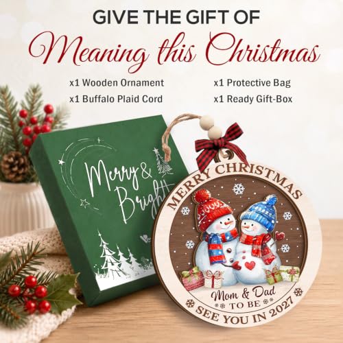 Mom and Dad to Be Christmas Ornament - New Parents Gift for Couples, Baby Announcement Keepsake